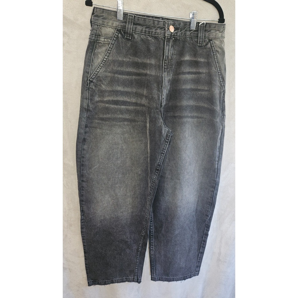 Bershka NWOT Faded Gray Barrel Leg Jeans - Trendy Edgy Streetwear Balloon Cut
